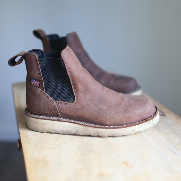 DANNER Bull Run chelsea leather ankle boots womens US 9.5 pull on - Picture 1 of 7